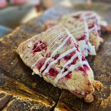 Load image into Gallery viewer, Raspberry White Chocolate Scones